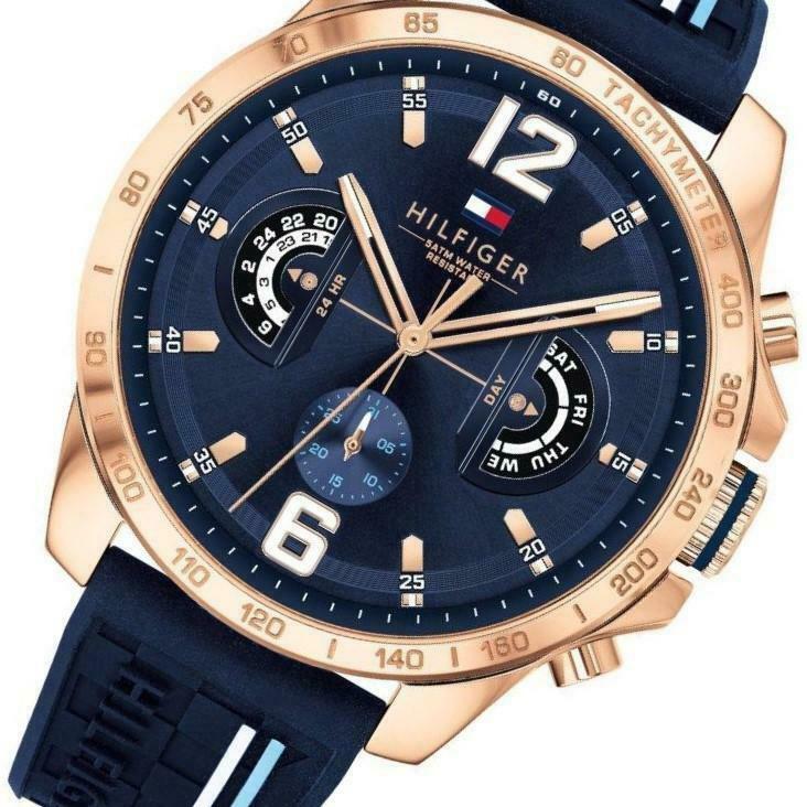 Tommy Hilfiger Decker Multifunction Blue Dial Blue Rubber Strap Watch for Men - 1791474 Buy Now By Tommy Hilfiger