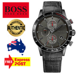 Hugo Boss Rafale Chronograph Grey Dial Black Leather Strap Watch For Men - HB1513445 Buy Now By Hugo Boss