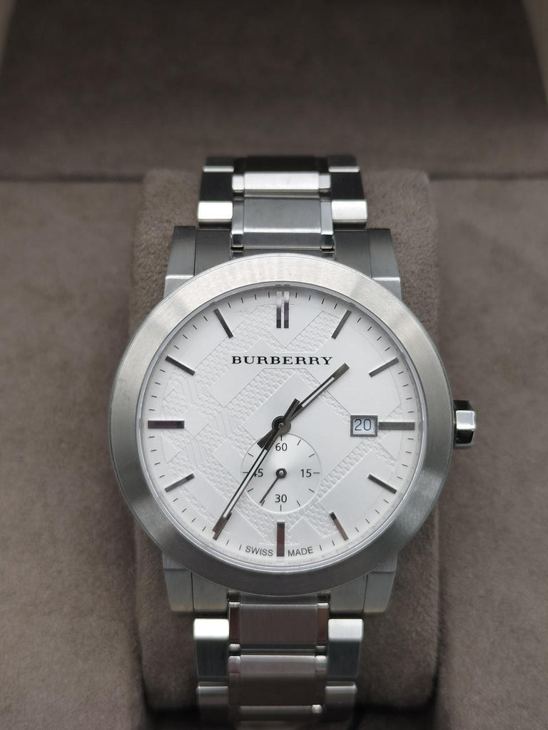 Burberry The City Silver Dial Silver Steel Strap Watch for Men - BU9900 Buy Now By Burberry