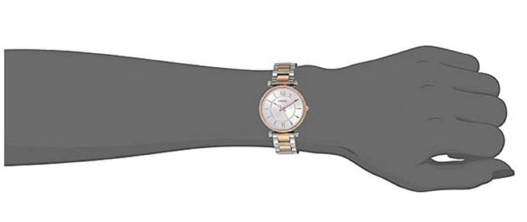 Fossil Carlie Silver Dial Two Tone Steel Strap Watch for Women - ES4342 Buy Now By Fossil