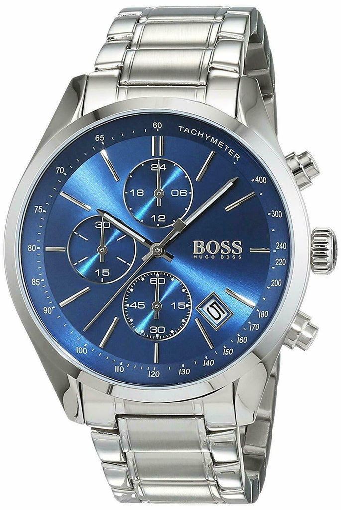Hugo Boss Grand Prix Blue Dial Silver Steel Strap Watch for Men - 1513478 Buy Now By Hugo Boss