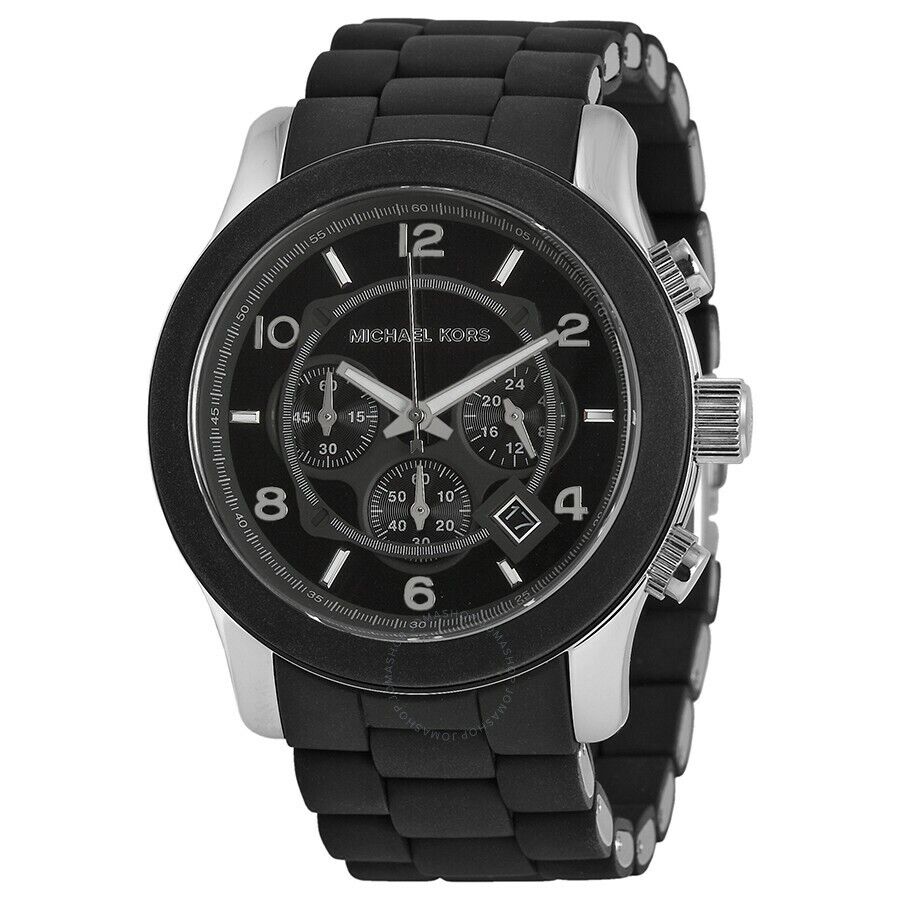 Michael Kors Runway Black Dial Black Rubber Strap Watch for Men - MK8107 Buy Now By Michael Kors