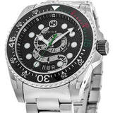 Gucci Dive Snake Black Dial Silver Steel Strap Watch For Men - YA136218 Buy Now By Gucci