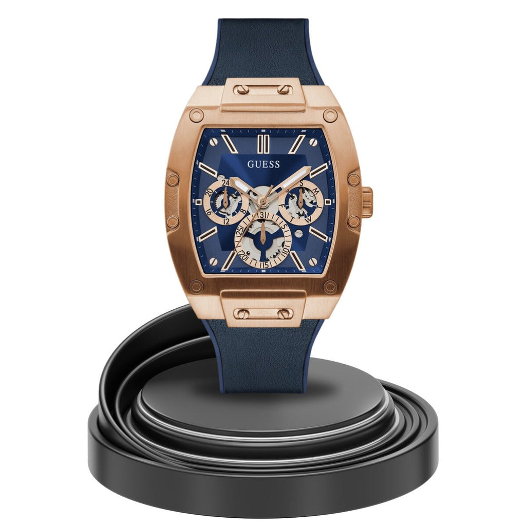 Guess Phoenix Multifunction Blue Dial Blue Rubber Strap Watch for Men - GW0202G4 Buy Now By Guess