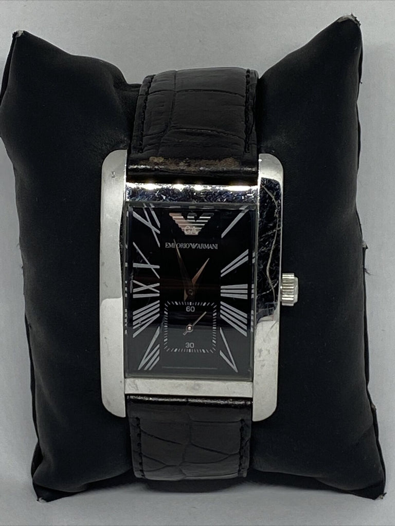 Emporio Armani Black Dial Black Leather Strap Watch For Men - AR0143 Buy Now By Emporio Armani