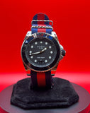 Gucci Dive Black Dial Red & Blue Nylon Strap Watch For Men - YA136210 Buy Now By Gucci