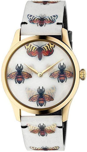Gucci G Timeless Quartz White Dial White Leather Strap Watch For Women - YA1264109 Buy Now By Gucci