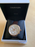 Calvin Klein High Noon Silver Dial Brown Leather Strap Watch for Men - K8M276G6 Buy Now By Calvin Klein