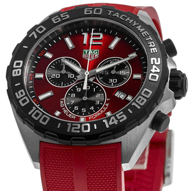 Tag Heuer Formula 1 Chronograph Red Dial Red Rubber Strap Watch for Men - CAZ101AN.FT8055 Buy Now By Tag Heuer