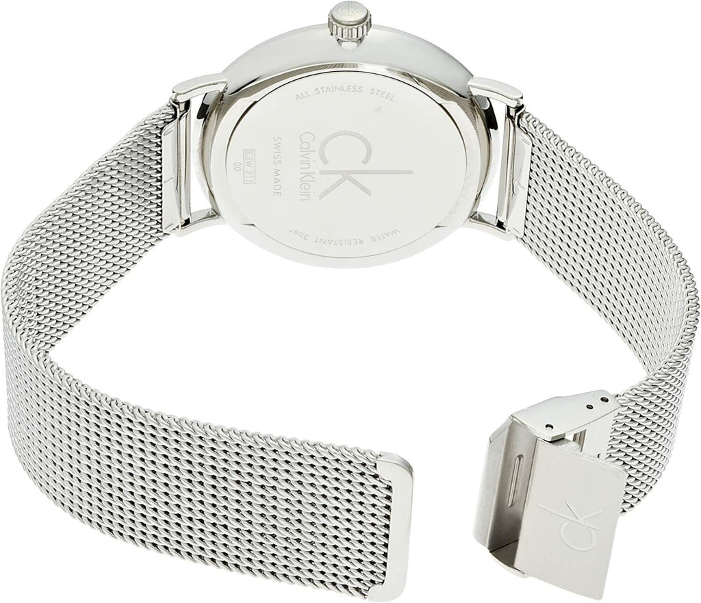 Calvin Klein Surround Black Dial Silver Mesh Bracelet Watch for Men - K3W21121 Buy Now By Calvin Klein
