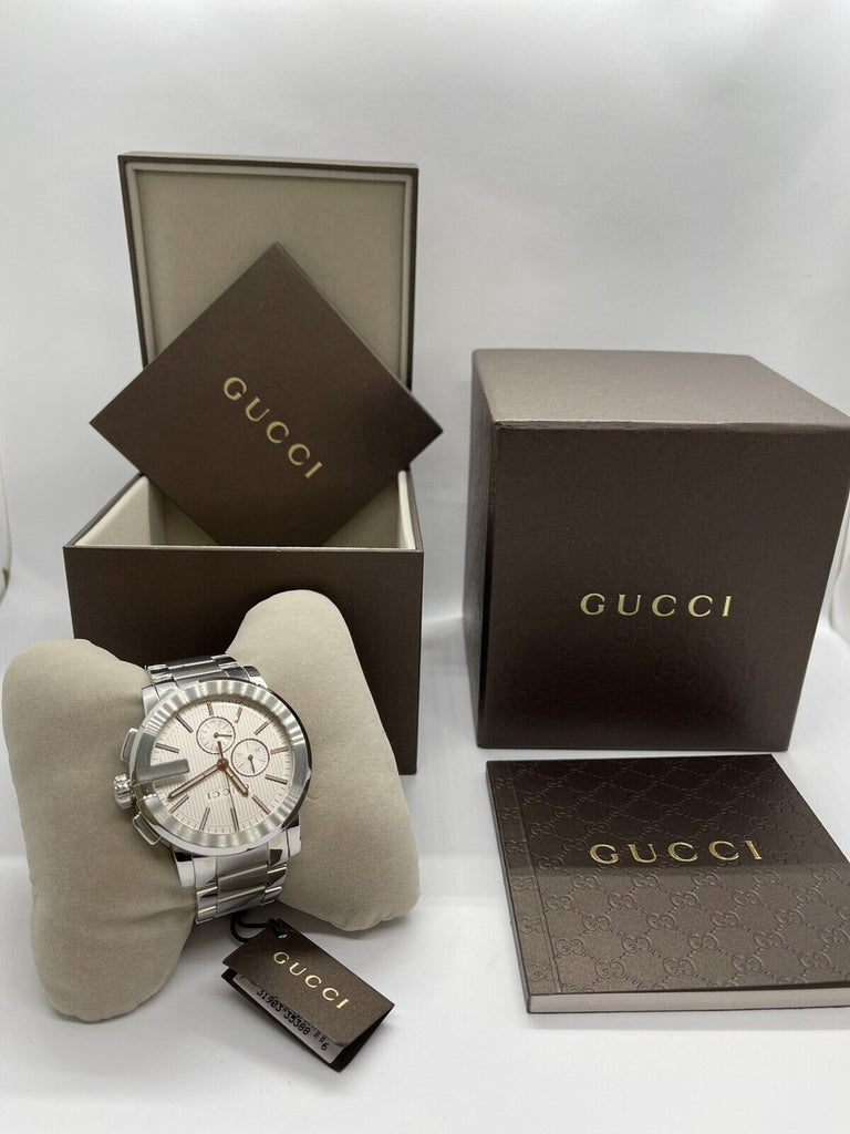 Gucci G Chrono Chronograph Silver Dial Silver Steel Strap Watch For Men - YA101201 Buy Now By Gucci