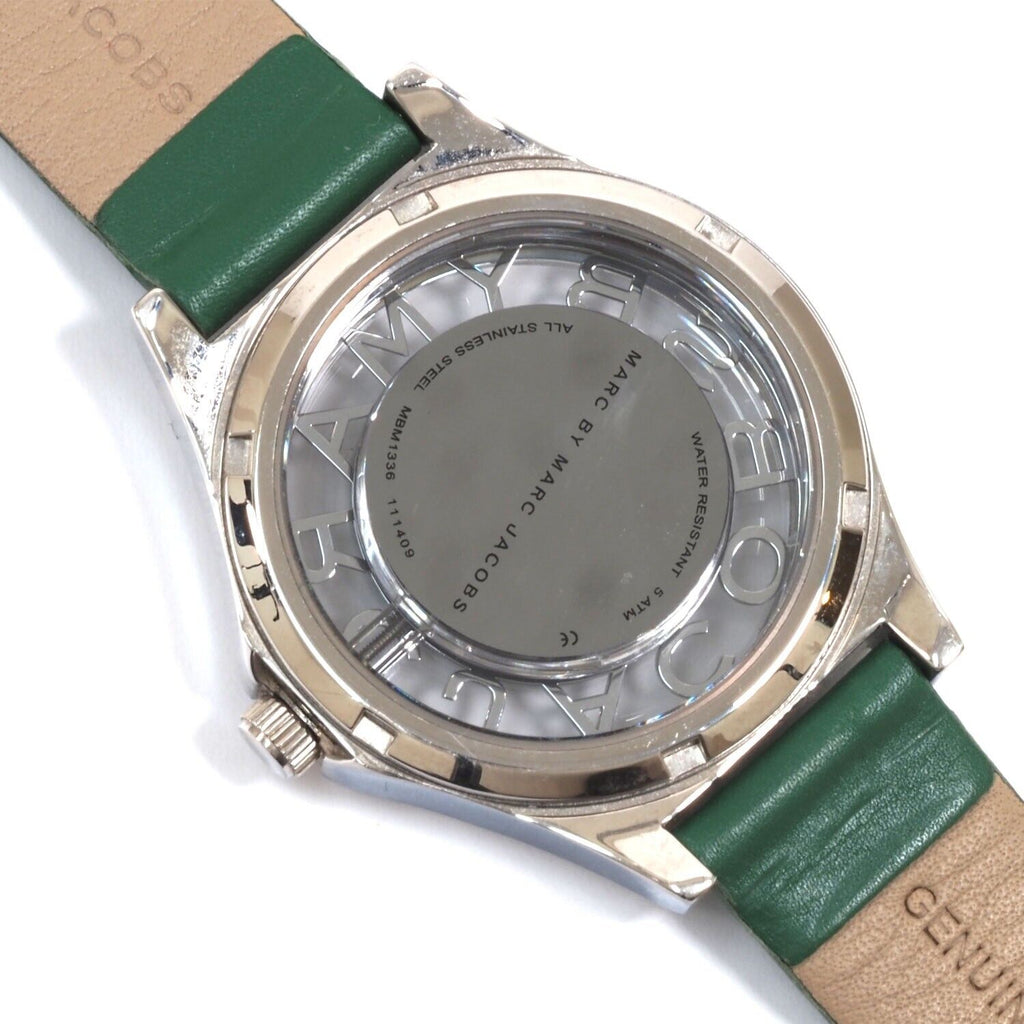 Marc Jacobs Henry Skeleton Green Dial Green Leather Strap Watch for Women - MBM1336 Buy Now By Marc Jacobs