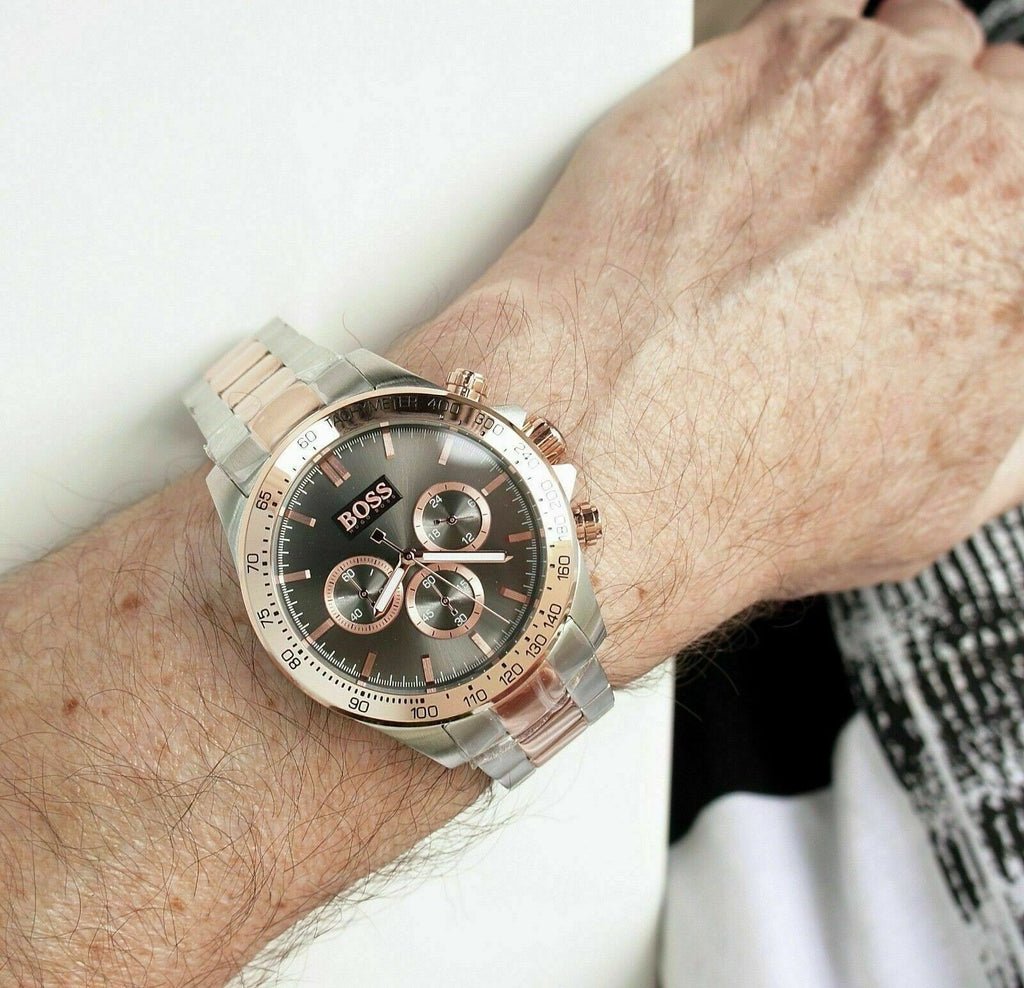 Hugo Boss Ikon Grey Dial Two Tone Steel Strap Watch for Men - 1513339 Buy Now By Hugo Boss