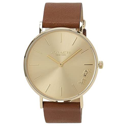 Coach Perry Analog Gold Dial Brown Leather Strap Watch for Women - 14503331-C Buy Now By Coach