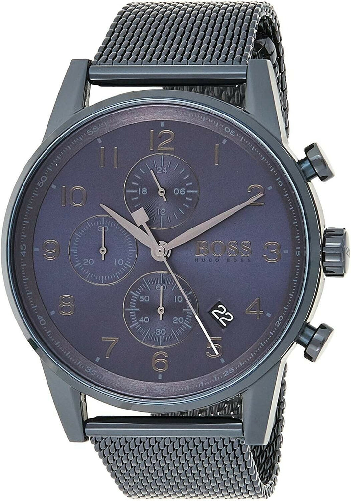 Hugo Boss Navigator Chronograph Blue Dial Blue Mesh Bracelet Watch for Men - 1513538 Buy Now By Hugo Boss