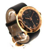 Marc Jacobs Amy Black Dial Black Leather Strap Watch for Women - MBM1225 Buy Now By Marc Jacobs