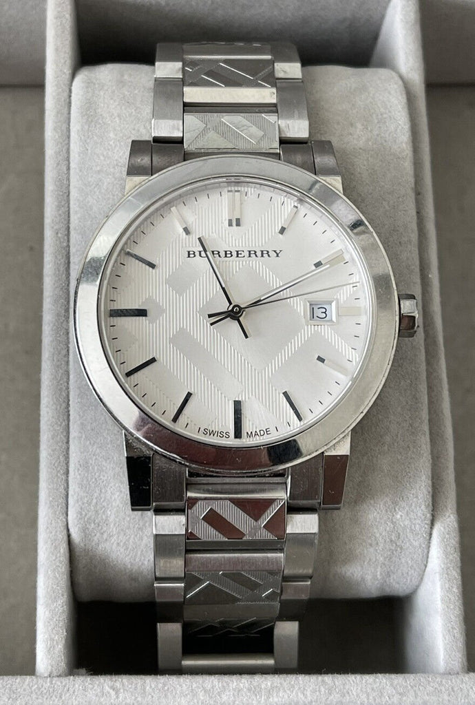 Burberry The City Silver Dial Silver Steel Strap Watch for Men - BU9037 Buy Now By Burberry