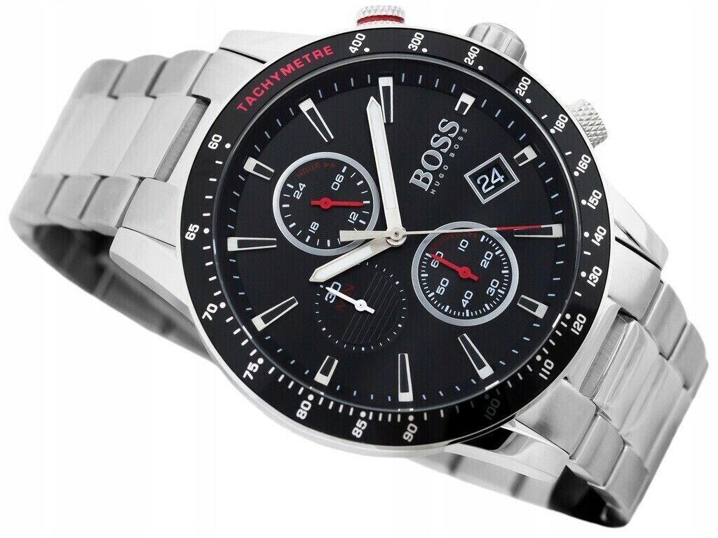 Hugo Boss Rafale Chronograph Black Dial Silver Steel Strap Watch for Men - 1513509 Buy Now By Hugo Boss