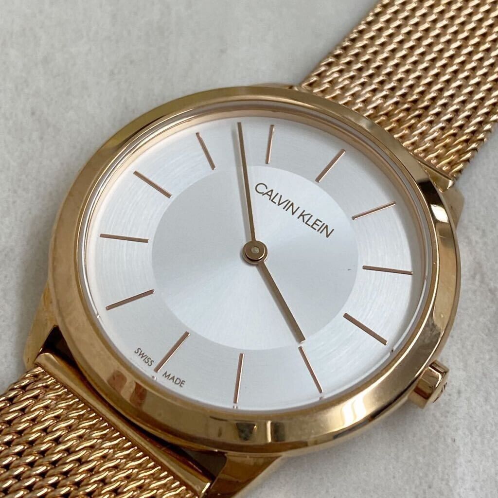 Calvin Klein Minimal White Dial Rose Gold Mesh Bracelet Watch for Women - K3M22626 Buy Now By Calvin Klein