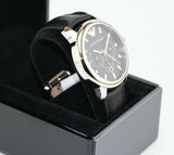 Emporio Armani Classic Chronograph Black Dial Black Leather Strap Watch For Men - AR0431 Buy Now By Emporio Armani