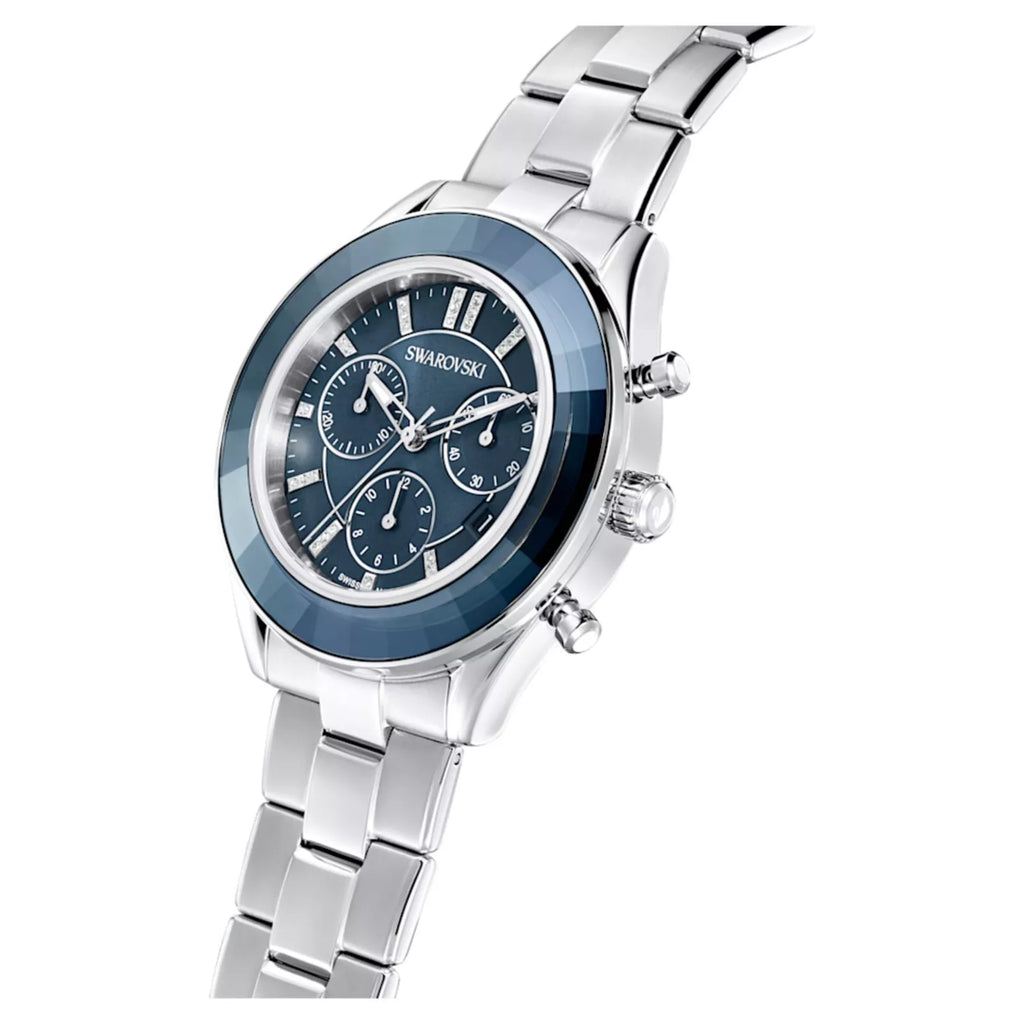 Swarovski Octea Lux Sport Chronograph Blue Dial Silver Steel Strap Watch for Women - 5610481 Buy Now By Swarovski