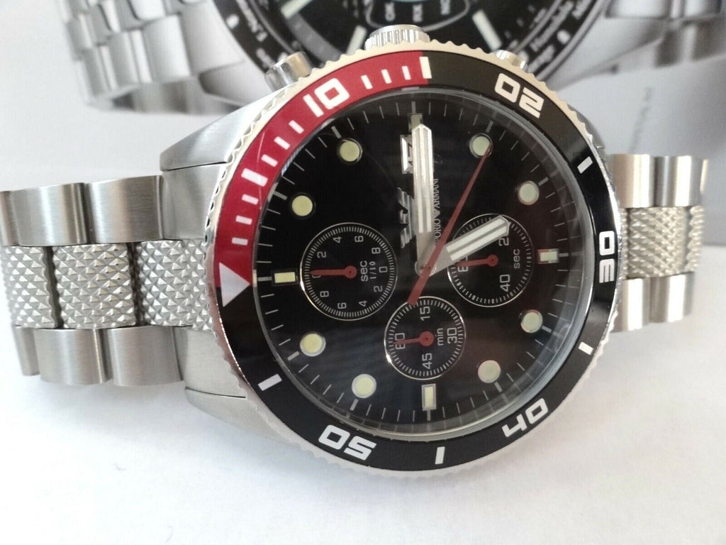 Emporio Armani Chronograph Black Dial Silver Stainless Steel Watch For Men - AR5855 Buy Now By Emporio Armani