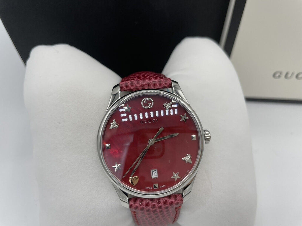 Gucci G-Timeless Cherry Red Mother of Pearl Dial 27mm Watch For Women - YA126584 Buy Now By Gucci
