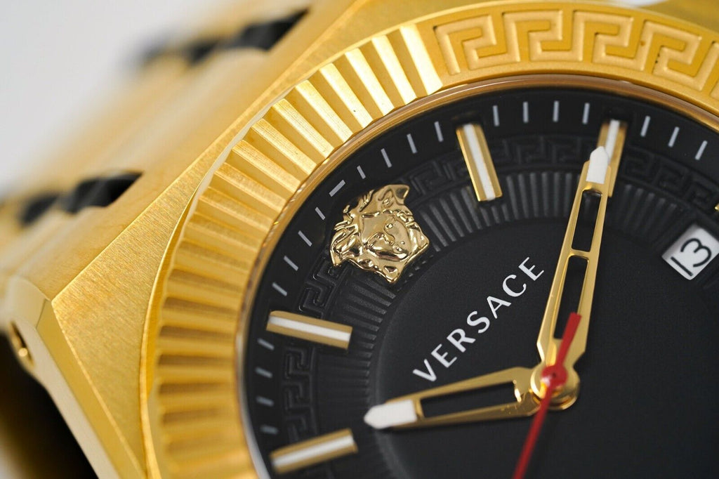 Versace Chain Reaction Quartz Black Dial Two Tone Steel Strap Watch for Men - VEDY00619 Buy Now By Versace