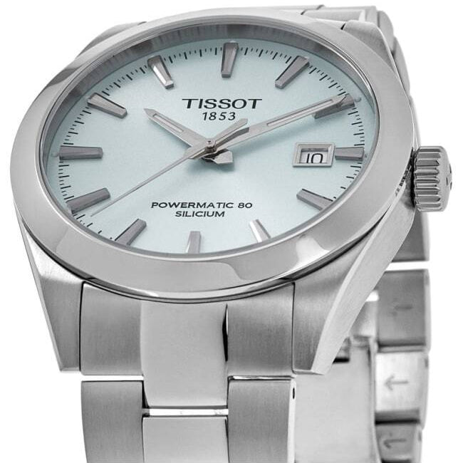 Tissot Gentleman Powermatic 80 Silicium Ice Blue Silver Steel Strap Watch For Men - T127.407.11.351.00 Buy Now By Tissot