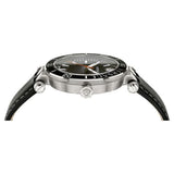 Versace Greca Sport Quartz Black Dial Black Leather Strap Watch For Men - VEZ300221 Buy Now By Versace