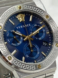 Versace Greca Quartz Blue Dial Silver Steel Strap Watch For Men - VEZ900221 Buy Now By Versace