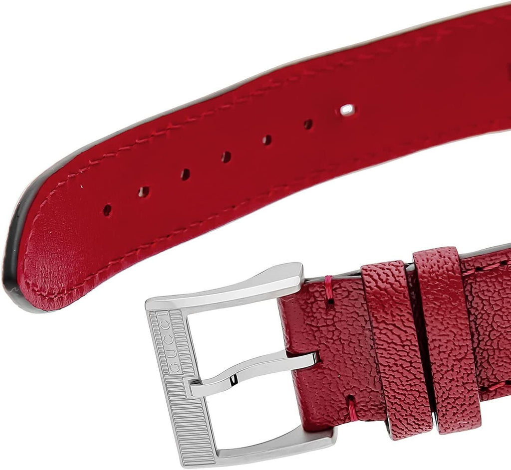 Gucci G Timeless Automatic Silver Dial Red Leather Strap Watch For Men - YA126346 Buy Now By Gucci
