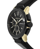 Gucci G Chrono Black Dial Black Leather Strap Watch For Men - YA101203 Buy Now By Gucci