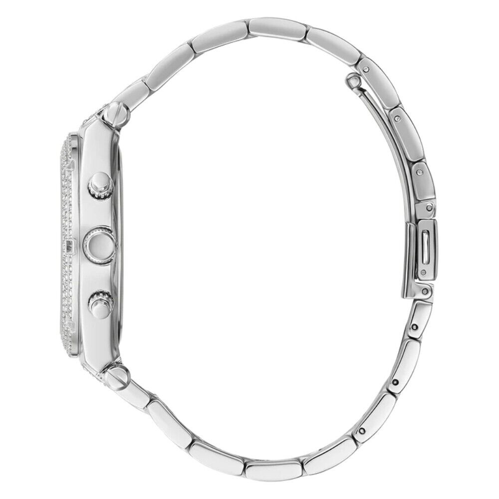 Guess Heiress Multifunction Diamonds Silver Dial Silver Steel Strap Watch for Women - GW0440L1 Buy Now By Guess