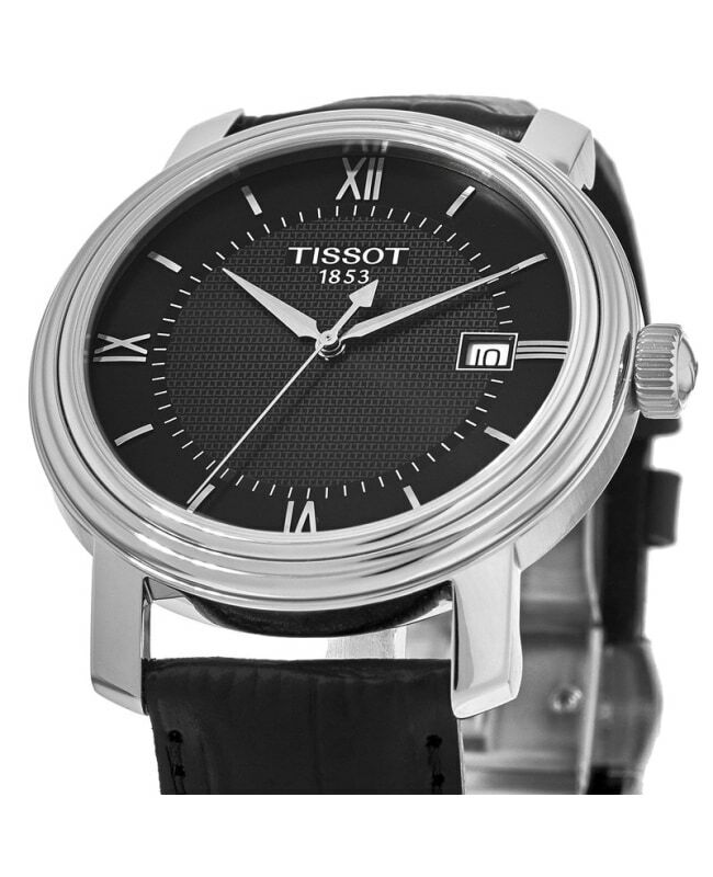 Tissot T Classic Bridgeport Black Dial Black Leather Strap Watch For Men - T097.410.16.058.00 Buy Now By Tissot