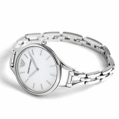Emporio Armani Aurora Mother Of Pearl White Dial Silver Steel Strap Watch For Women - AR11054 Buy Now By Emporio Armani