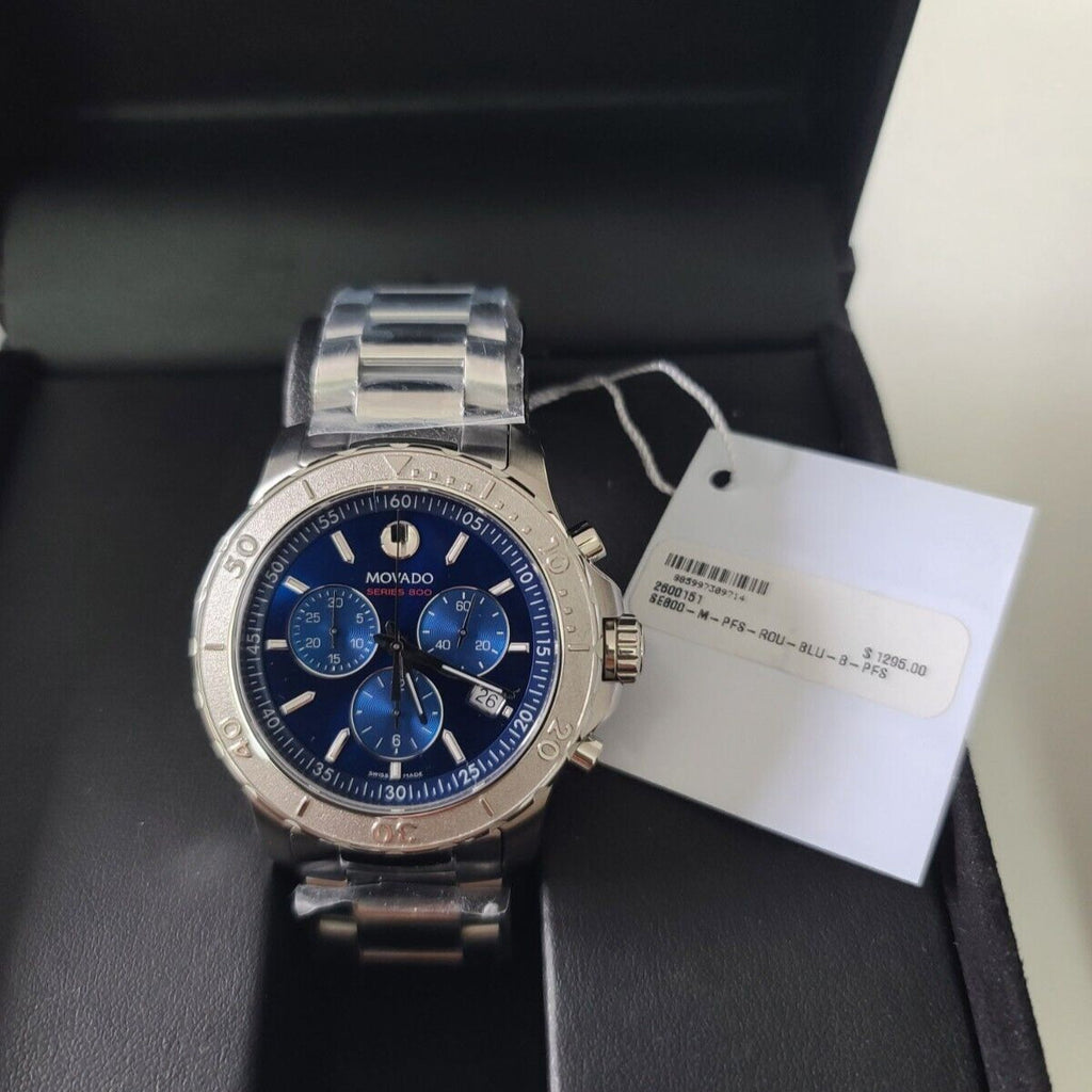 Movado Series 800 Blue Dial Silver Steel Strap Watch for Men - 2600151 Buy Now By Movado