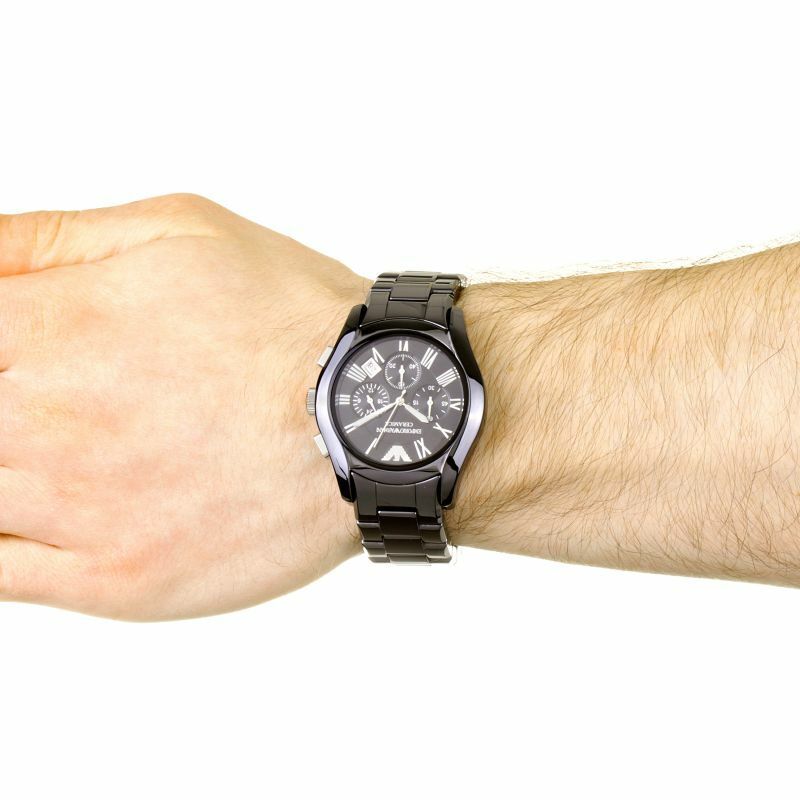Emporio Armani Valente Chronograph Black Dial Black Ceramic Strap Watch For Men - AR1400 Buy Now By Emporio Armani