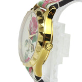 Gucci G Timeless Floral Gold Dial White Leather Strap Watch For Women - YA1264084 Buy Now By Gucci