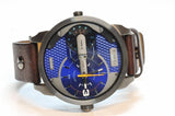 Diesel Mini Daddy Analog Blue Dial Brown Leather Strap Watch For Men - DZ7339 Buy Now By Diesel