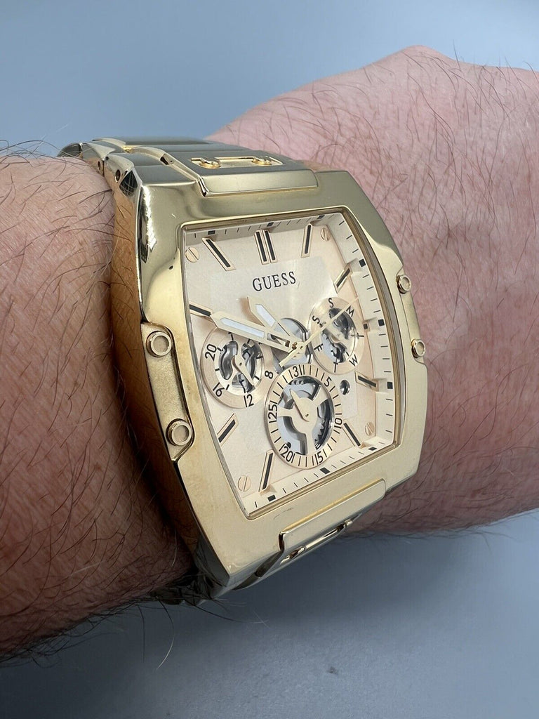 Guess Phoenix Multi Function Gold Dial Gold Steel Strap Watch for Men - GW0456G2 Buy Now By Guess