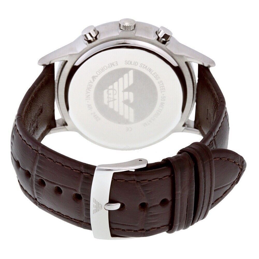 Emporio Armani Renato Chronograph Black Dial Brown Leather Strap Watch For Men - AR2482 Buy Now By Emporio Armani