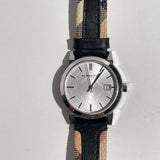 Burberry The City White Dial Black Haymarket Leather Strap Watch for Women - BU9150 Buy Now By Burberry