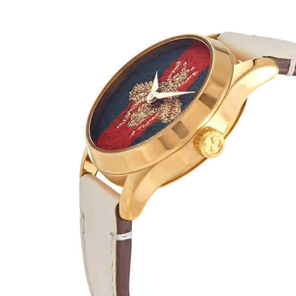 Gucci G Timeless Quartz Red & Green Dial Beige Leather Strap Watch For Women - YA1265009 Buy Now By Gucci
