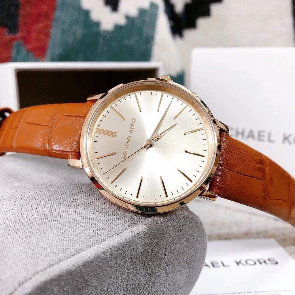 Michael Kors Jaryn Quartz Gold Dial Brown Leather Strap Watch For Women - MK2496 Buy Now By Michael Kors