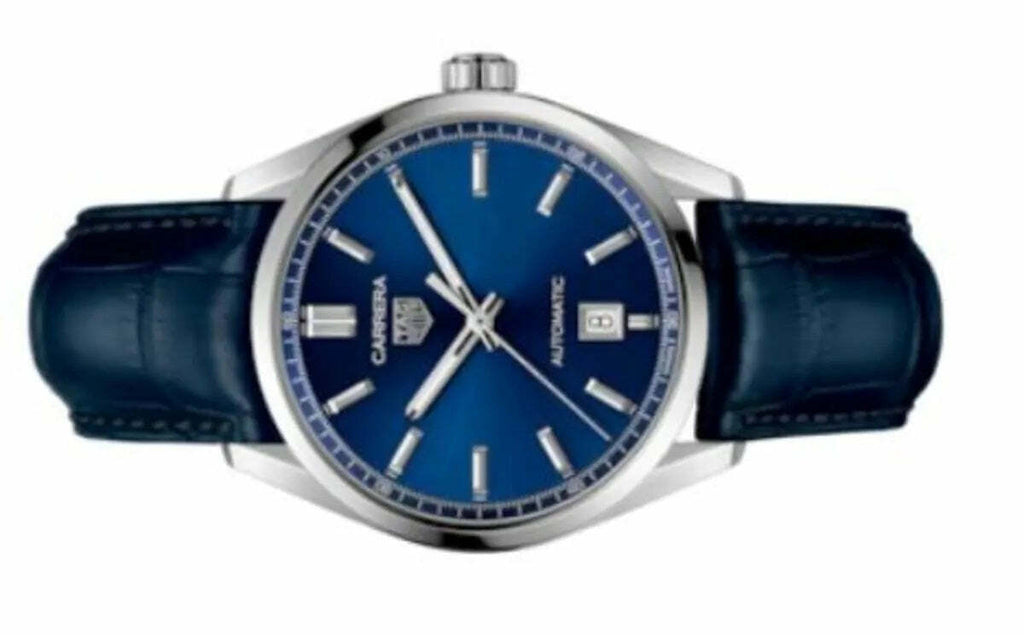 Tag Heuer Carrera Date Blue Dial Blue Leather Strap Watch for Men - WBN2112.FC6504 Buy Now By Tag Heuer