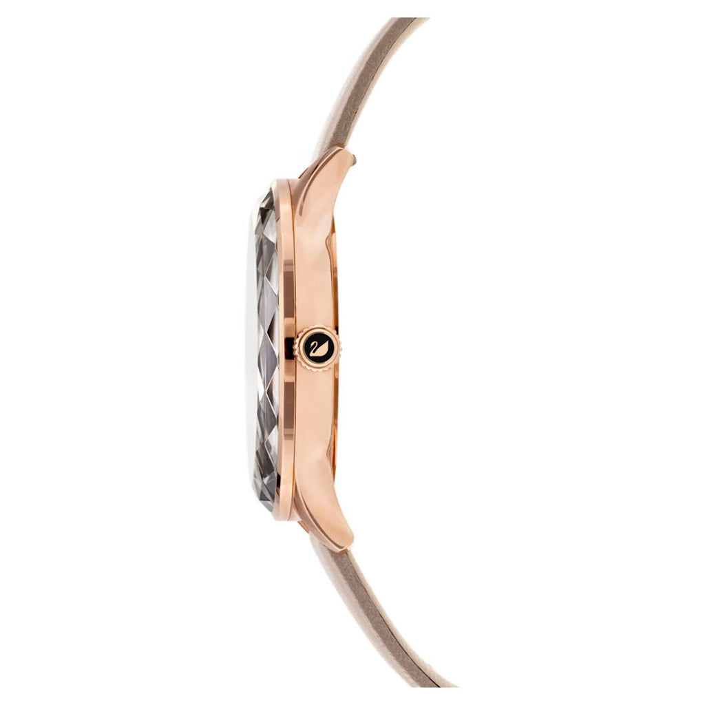 Swarovski Octea Nova Grey Dial Grey Leather Strap Watch for Women - 5295326 Buy Now By Swarovski