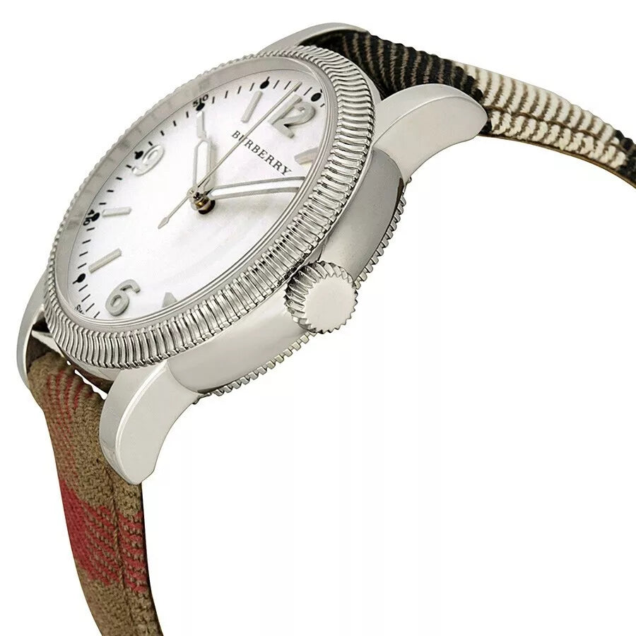 Burberry Utilitarian White Dial Multicolor Leather Strap Watch for Women - BU7824 Buy Now By Burberry