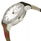 Burberry Utilitarian White Dial Multicolor Leather Strap Watch for Women - BU7824 Buy Now By Burberry