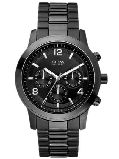 Guess Chronograph Black Dial Black Steel Strap Watch for Men - W15061G1 Buy Now By Guess